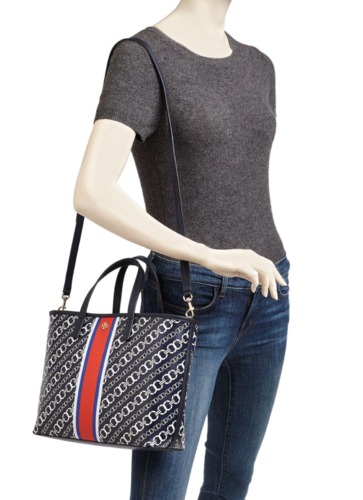 tory burch gemini link tote navy
