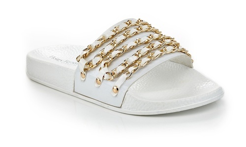 white and gold slides