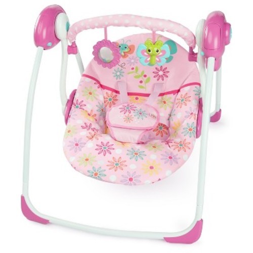 pink butterfly baby swing