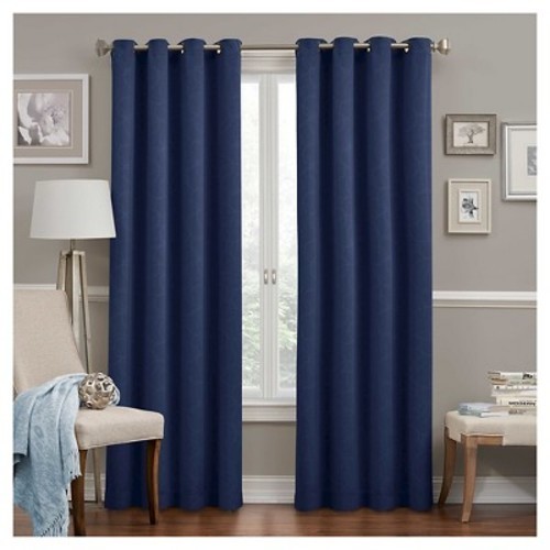 Round Thermawave Blackout Curtain Navy 52 X95 Eclipse Round Thermawave Blackout Curtain Navy 52 X95