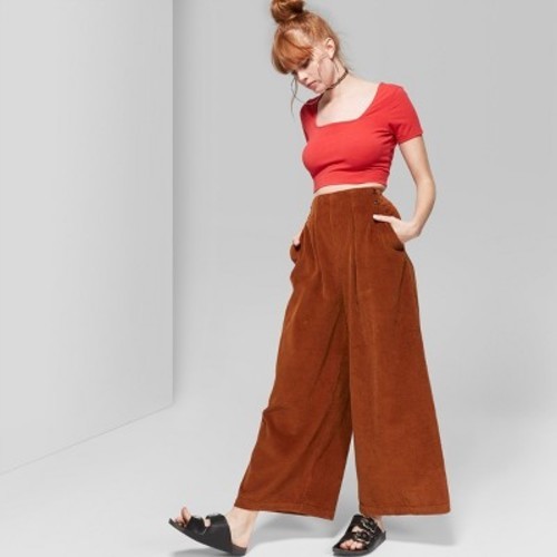 women's wide leg corduroy pants