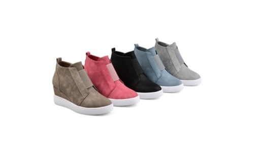 journee clara wedge sneaker grey