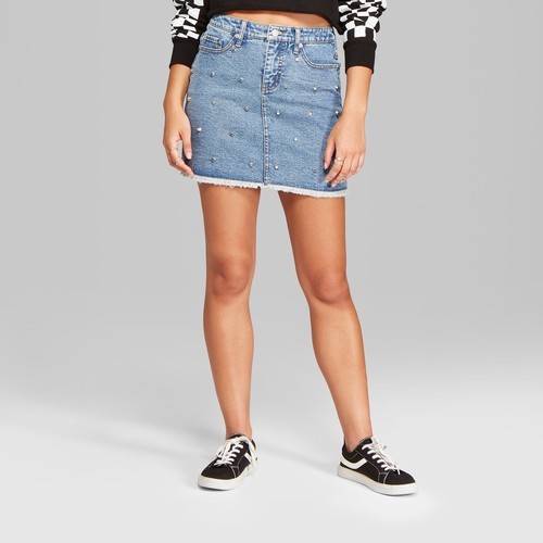 wild fable jean skirt