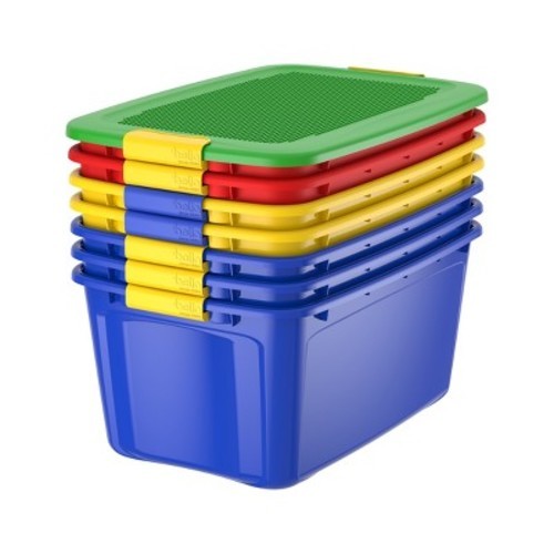 Bella Storage Large Locking Lid Build & Store 54qt Tote - Multi - Check