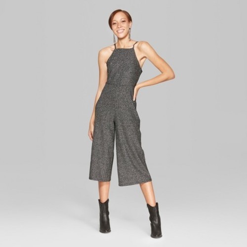 womens black knit jumpsuit