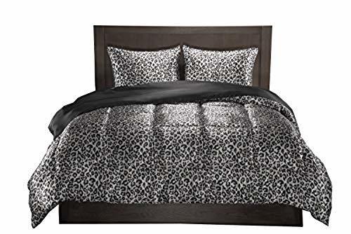 Luxury Satin Mini Comforter Set Snow Leopard Size Full Queen