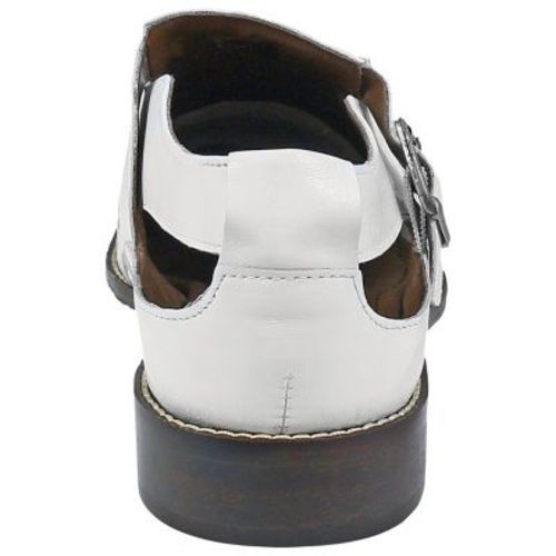 white stacy adams sandals