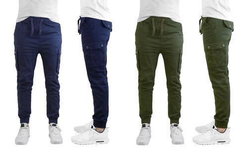 navy cargo joggers