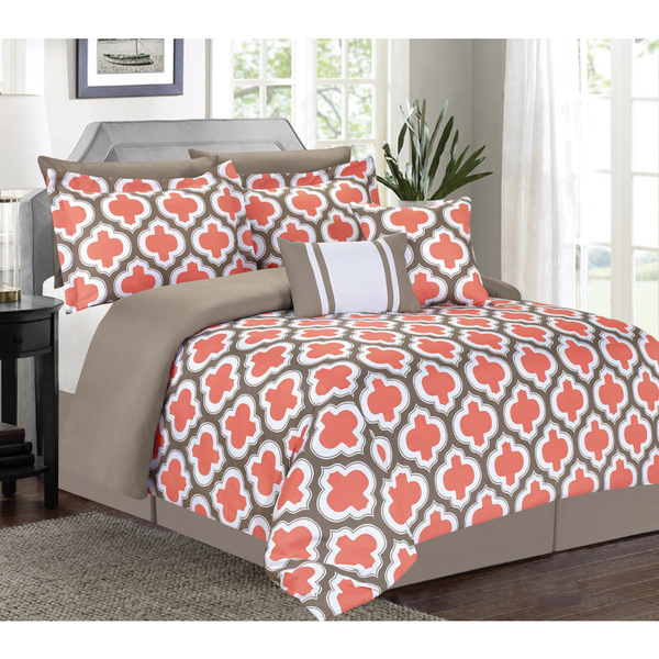 greengate 7 piece comforter set coral king check greengate 7 piece comforter set coral king check