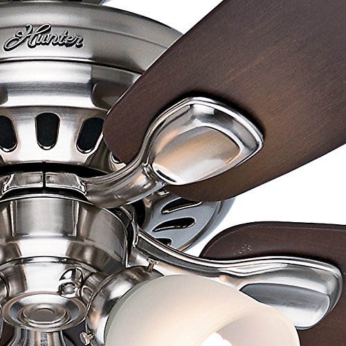 Hunter 52 U0026quot Brushed Nickel 5 Blade Ceiling Fan With Light